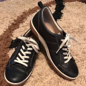 Ecco Navy Leather Walking Sneaker